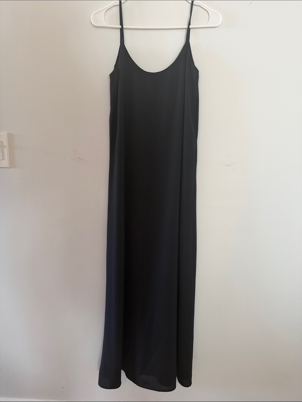 Black Slip Maxi Dress with Spaghetti Straps